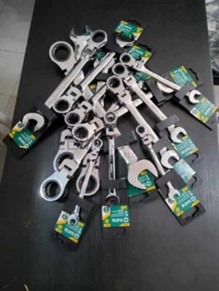 CONJUNTO DE 14 CHAVES BOCA/LUNETA C/ ROQUETE DE CABEÇA FLEXÍVEL
