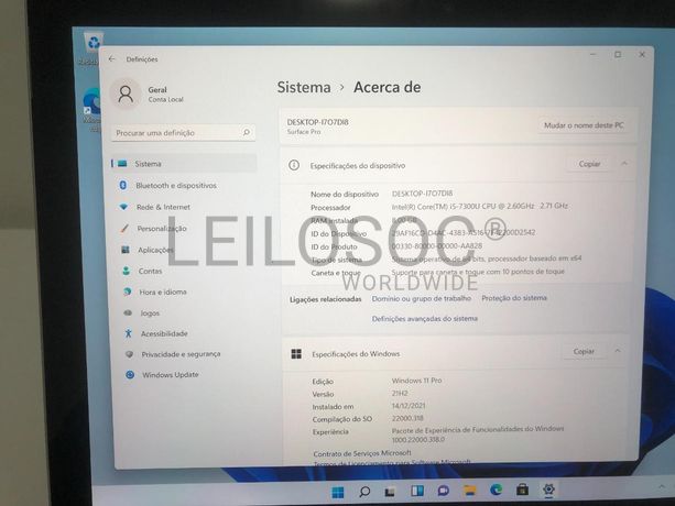 Portátil Microsoft Surface Pro 5