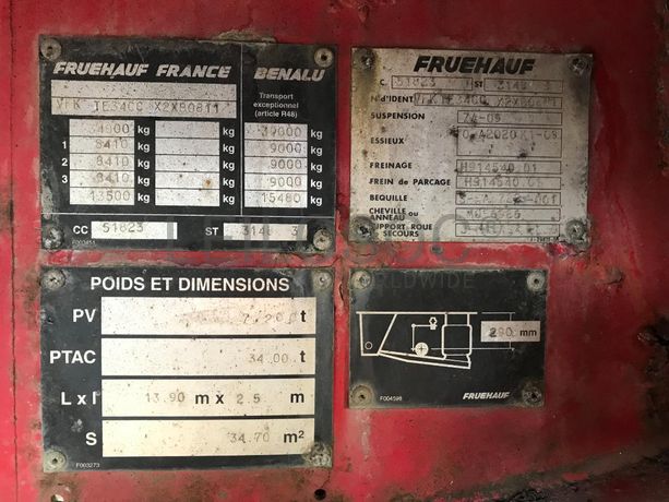 Semirreboque Fruehauf TE34CC · Ano 2002