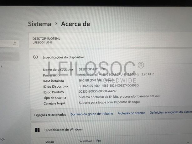 Portátil Fujitsu U747