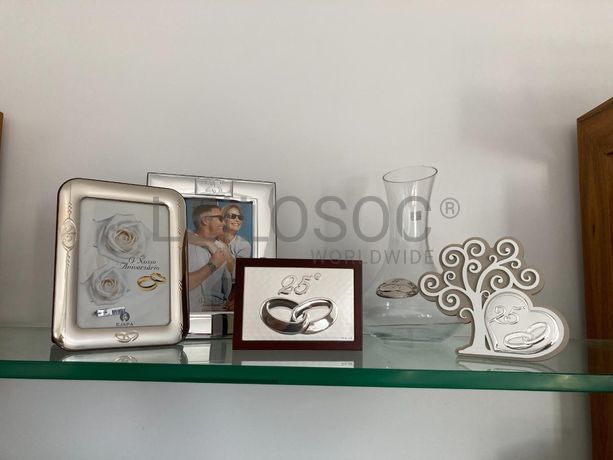 Molduras + Caixa 25 Anos + Bibelot  25 Anos + Decanter em Cristal