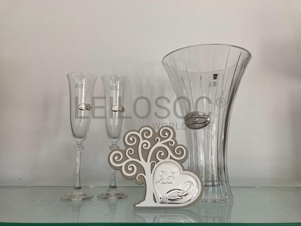 Bibelot  25 Anos + Jarra com 2 copos de cristal