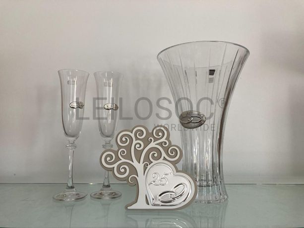 Bibelot  25 Anos + Jarra com 2 copos de cristal