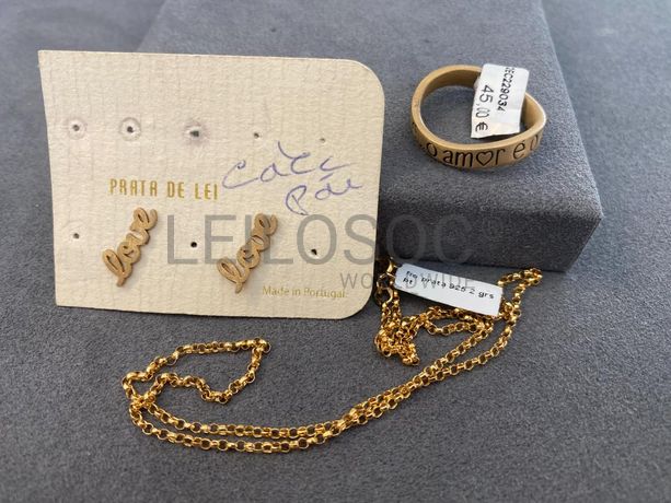 Par de brincos + Anel em prata + Colar em Prata