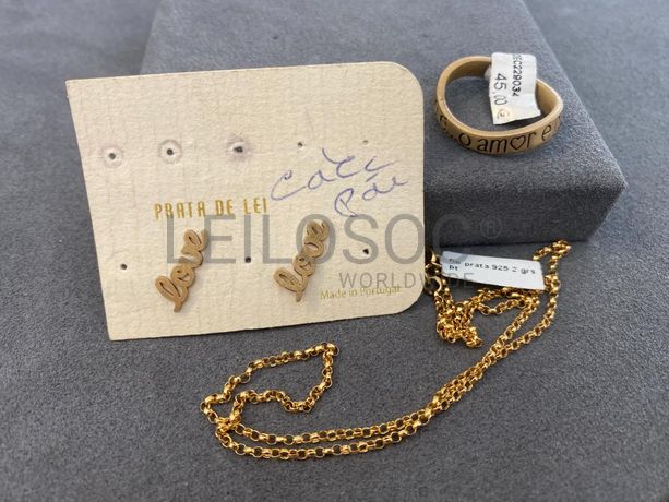 Par de brincos + Anel em prata + Colar em Prata