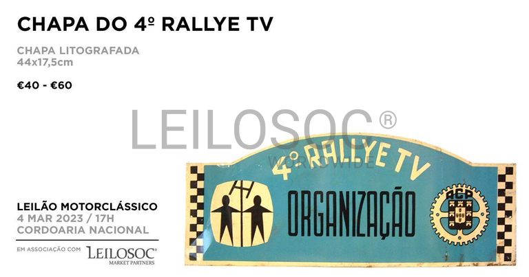 Chapa do 4.º RALLYE TV