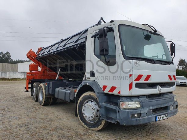Renault Premium com Grua Atlas Copco 13.01 Basculante