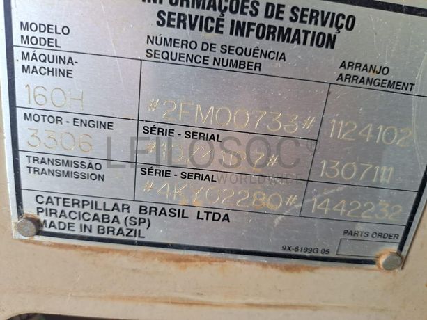 Niveladora Caterpillar 160H · Samba Caju