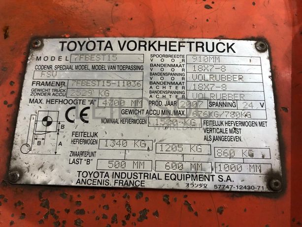 Empilhador Toyota 7FBEST15