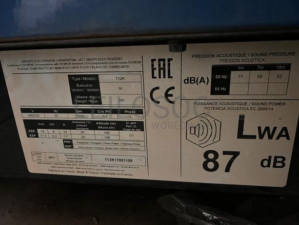 Generateur KOHLER T12K