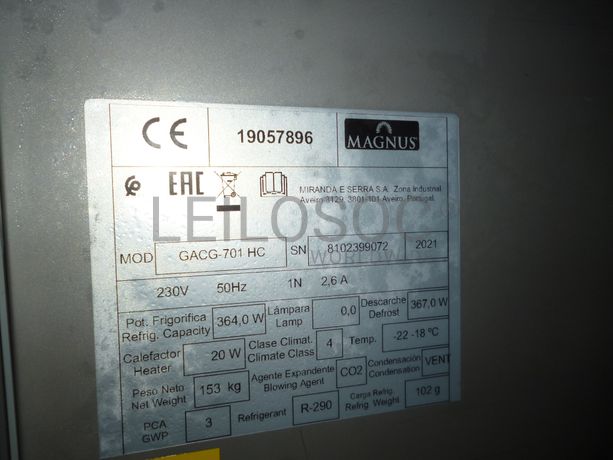 Arcas de congelação · Vitrine frigorífica