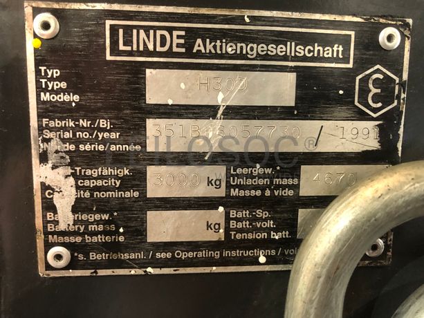 Empilhador Linde H30 · Ano 1991