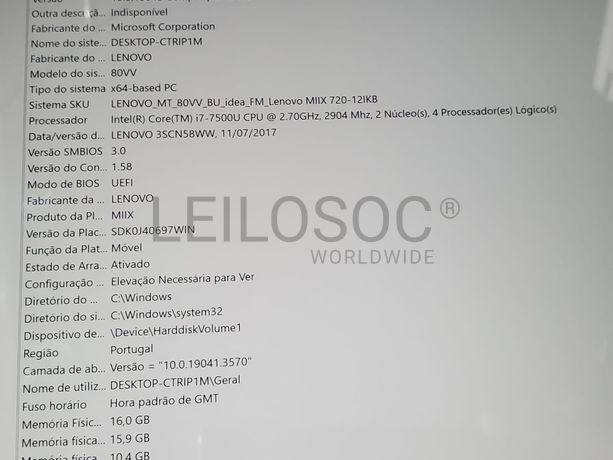 Portátil Lenovo MIIX 720-12IKB