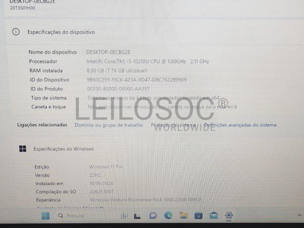 Portátil Lenovo ThinkPad X13