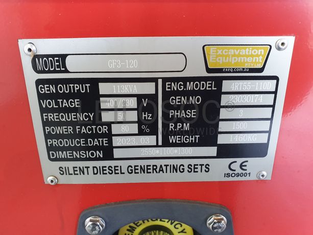 GERADOR 113 KVA GF3-120