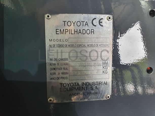 Empilhador Toyota 1800Kg a Gás