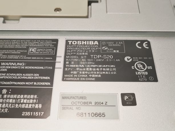 Projetor Toshiba TDP-S20