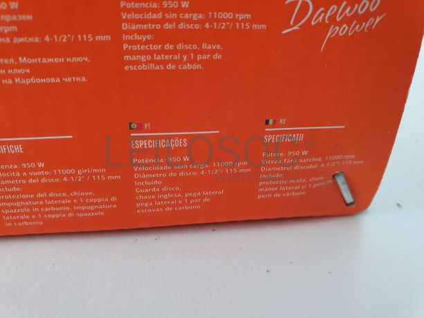 Rebarbadora (Amoladora) Angular Daewoo