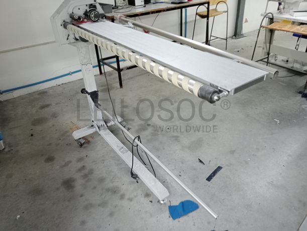 Máquina de cortar cloretes · Máquina de entretelar · Mesa de brunir