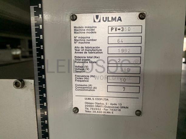 Máquina Corte e Selagem Ulma PV-350