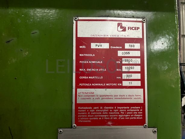 Prensa Ficep PVH · Forno Maestri 2000