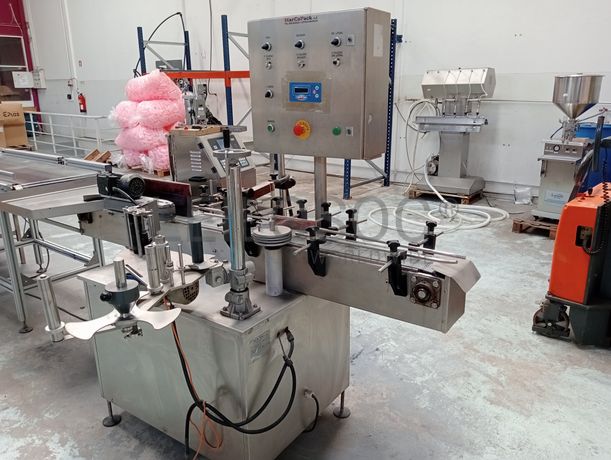 Máquina de rotulagem + Capsuladora semiautomática