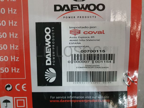 Compressor de ar comprimido Daewoo 24L