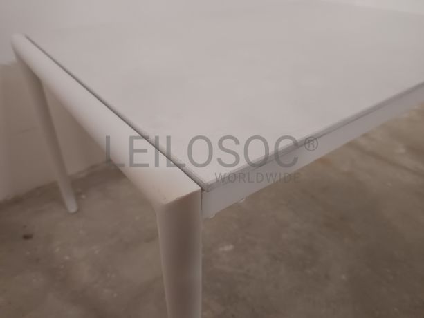 Mesa auxiliar Apolo Cristal branca 