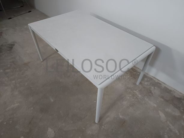 Mesa auxiliar Apolo Cristal branca 
