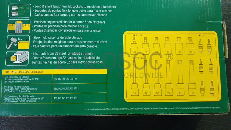 CHAVES DE CAIXA BROCA Torx®  1/4” e 1/2”