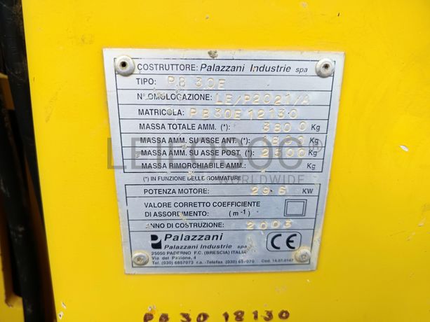 Mini Retroescavadora Palazzani · Ano 2003