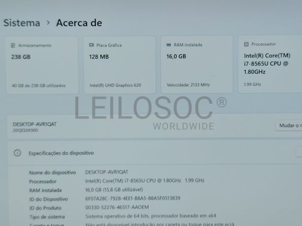 Portátil Lenovo THINKPAD Carbon G7