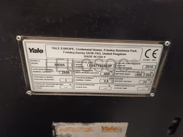 Porta Paletes Yale · Elétrico · Ano 2016