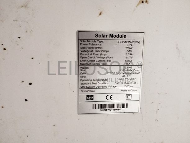 Painéis Solar 450WP, 205WP e 240WP