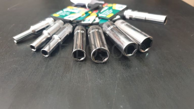 CONJUNTO 8 CHAVES DE CAIXA LONGAS 6 PONTOS DE 1/4"
