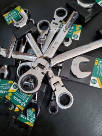 CONJUNTO DE 9 CHAVES BOCA/LUNETA C/ ROQUETE DE CABEÇA FLEXÍVEL