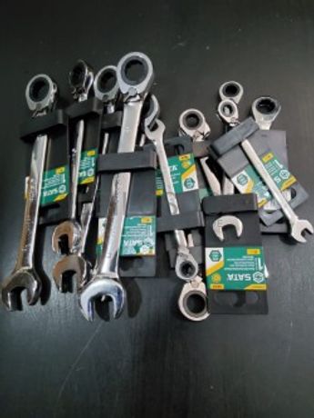 CONJUNTO DE 11 CHAVES REVERSÍVEIS COMBINADAS BOCA / LUNETA C/ ROQUETE