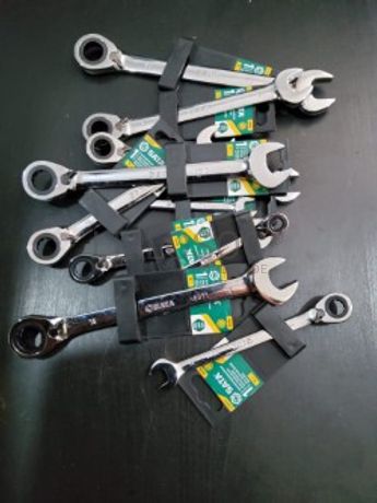 CONJUNTO DE 10 CHAVES REVERSÍVEIS COMBINADAS BOCA / LUNETA C/ ROQUETE