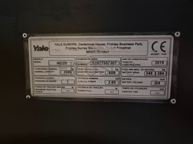 Porta-Paletes Yale MO20