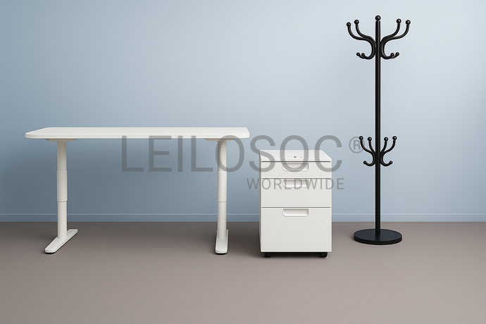 1 Bureau réglable + 1 Caisson + 1 Porte-manteau