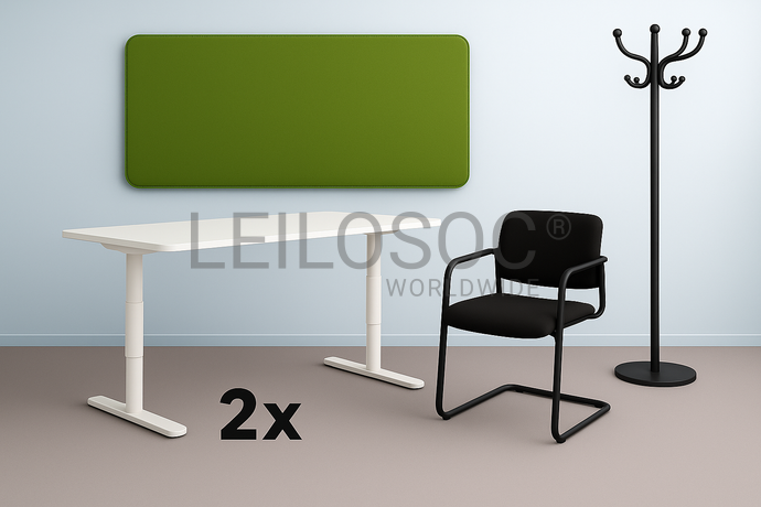 2 Bureaux réglables + 1 Chaise + 1 Porte-manteau + 1 Panneau acoustique