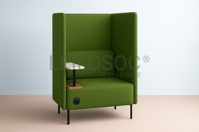 1 Canapé 2 places avec prise électrique (Vert)