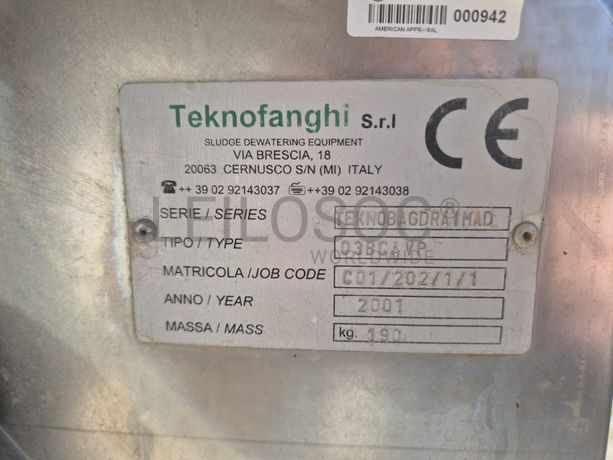 Tanque de desidratação de lamas