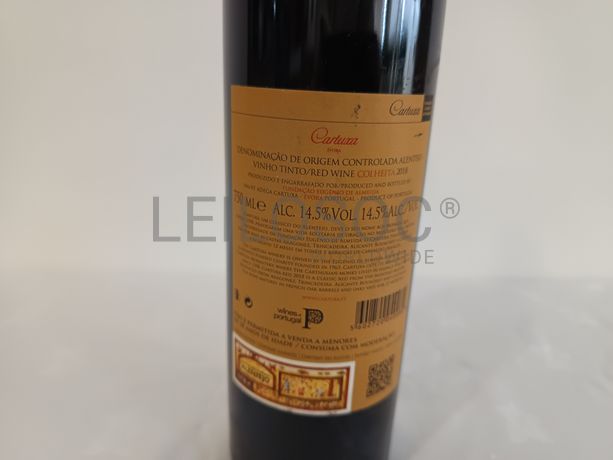 Garrafa de vinho tinto Cartuxa Reserva 2018