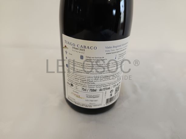 Garrafa de vinho tinto Tiago Cabaço Syrah 2022