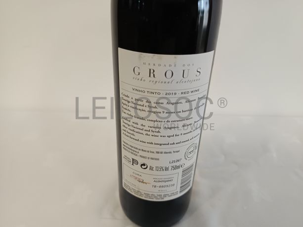 Garrafa de vinho tinto Herdade dos Grous 2019