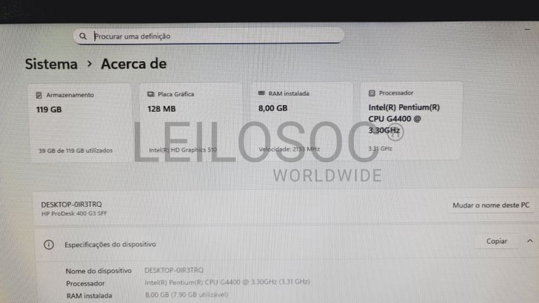 Computador HP ProDesk 400 G3 SFF