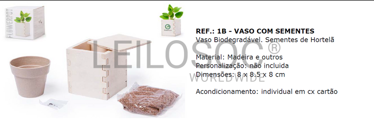 Vaso com sementes