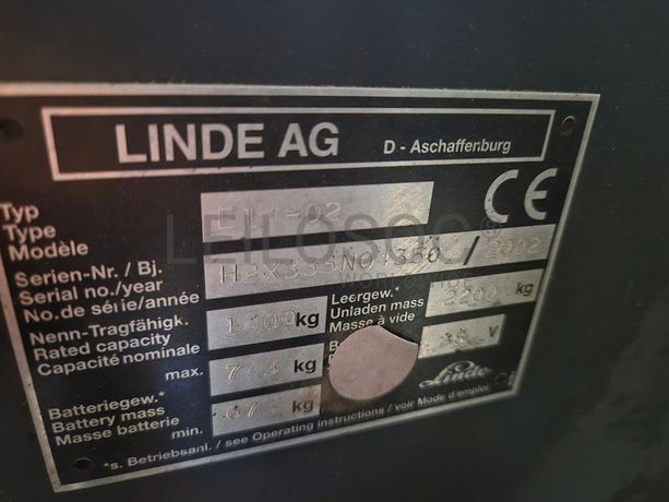 Empilhador Linde · Ano 2002 · 1400 KG