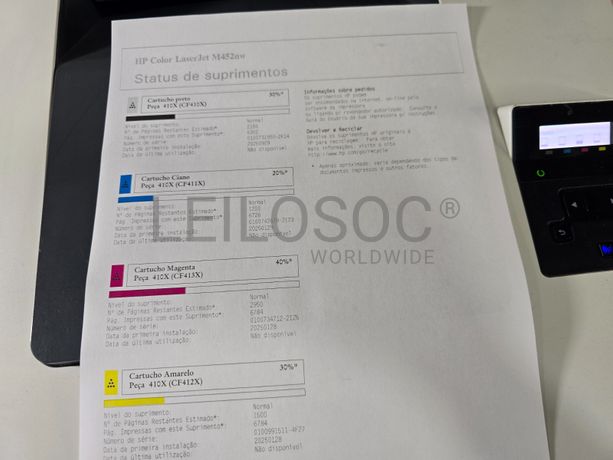 Impressora HP Color LaserJet Pro M452nw